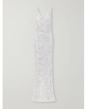 Ilkyaz Ozel Aela Crystal-Embellished Cotton Gown - White