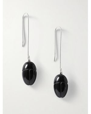Sophie Buhai Scarab Onyx Drop Earrings - White