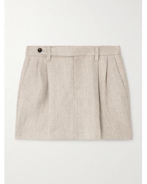 Brunello Cucinelli Linen-Twill Mini Skirt - Natural