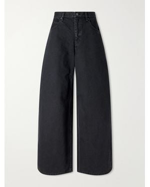 Nili Lotan Terese Mid-Rise Wide-Leg Jeans - Blue