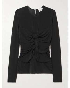 Isabel Marant Gladice Bow-Detailed Cutout Stretch-Jersey Top - Black