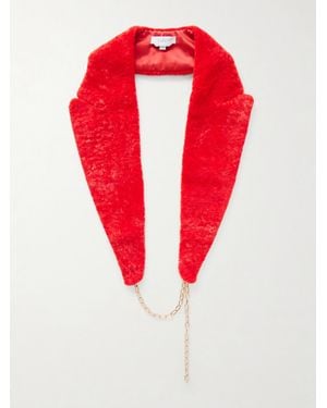 Gabriela Hearst Demeter Shearling Collar - Red
