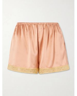 Eres Pretty Lace-Trimmed Silk-Satin Shorts - Pink