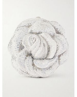 Judith Leiber Rose Desiree Crystal-Embellished-Tone Clutch - White