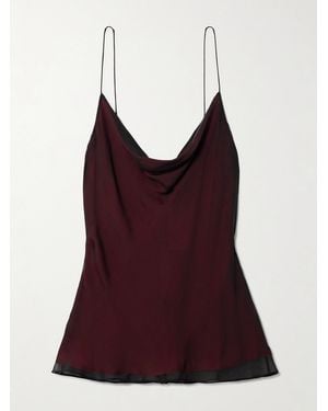 Kallmeyer Zia Draped Silk-Voile Camisole - Red