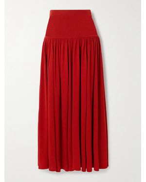 Loulou de Saison Romy Gathered Knitted Maxi Skirt
