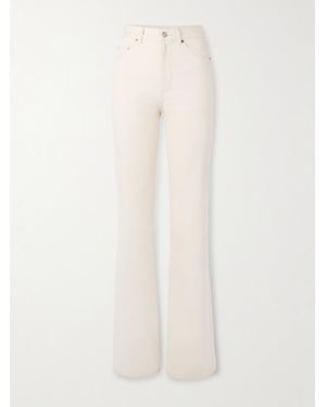 Saint Laurent High-Rise Bootcut Jeans - White