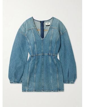 Haikure Darly Paneled Denim Mini Dress - Blue