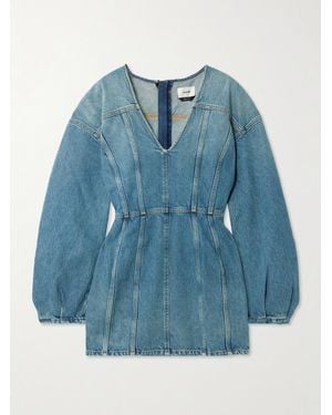 Haikure Darly Panelled Denim Mini Dress - Blue