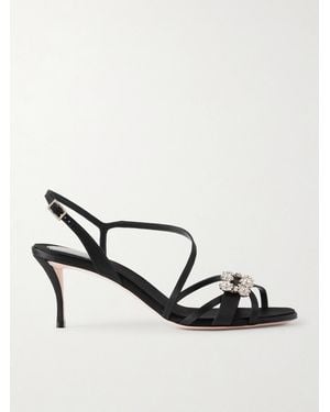Roger Vivier Efflorescence 65 Crystal-Embellished Satin Sandals - White