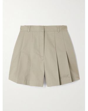 McQueen Pleated Cotton-Gabardine Shorts - Natural