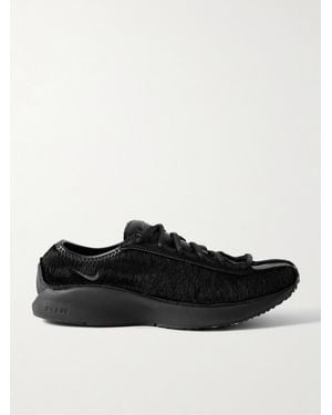 Nike Air Superfly Lx Calf Hair And Leather Sneakers - Black