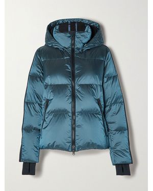 Toni Sailer Louisa Hooded Striped Quilted Ripstop Down Ski Jacket - Blue