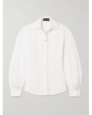 Sergio Hudson Broderie Anglaise Cotton Shirt - White