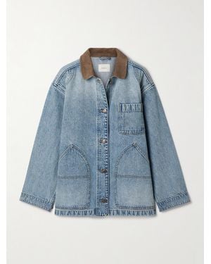 Doen Pascual Corduroy-Trimmed Denim Jacket - Blue