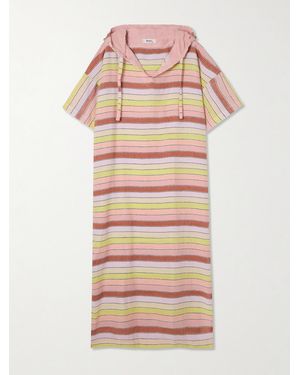 lemlem Beritu Hooded Striped Cotton-Blend Coverup - Pink