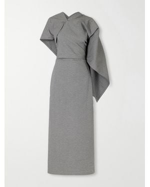 Issey Miyake Allow Draped Stretch Washi-Blend Maxi Dress - Gray
