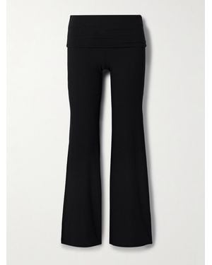 Skims Soft Lounge Ribbed Foldover Trousers - Black