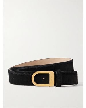 KHAITE Saddle Calf Hair Belt - Black