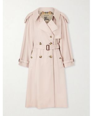 Burberry Fitzorvia Double-Breasted Belted Cotton-Gabardine Trench Coat - Natural