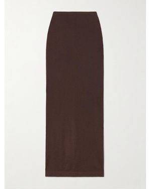 ÉTERNE Emma Cashmere Maxi Skirt - Brown