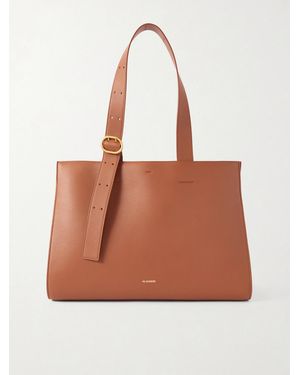 Jil Sander Cannolo Leather Shoulder Bag - Brown