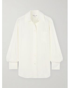 Victoria Beckham Satin-Jacquard Shirt - White