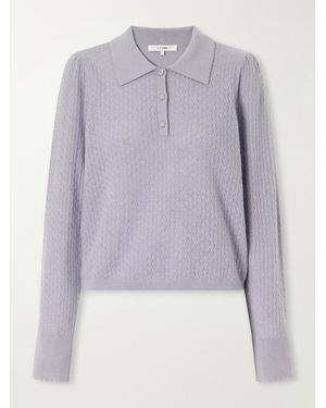 FRAME The Honeycomb Cashmere Polo Jumper - Purple