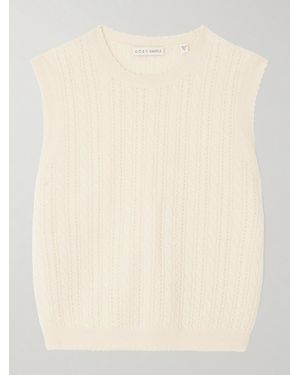 Doen Louden Cropped Cable-Knit Cashmere Sweater Vest - Natur