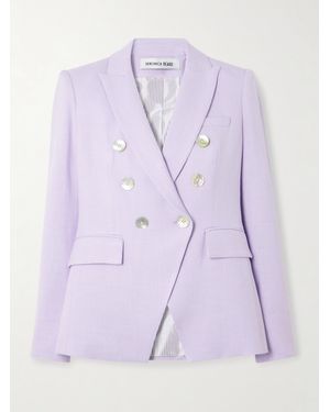 Veronica Beard Miller Dickey Double-Breasted Woven Blazer - Purple