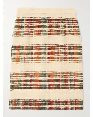 Loro Piana Striped Wool-Bouclé Skirt - Natural