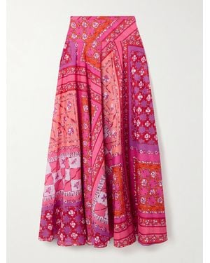 Emilio Pucci Printed Cotton-Muslin Maxi Skirt - Pink