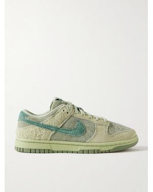Nike Dunk Low Brushed-Suede Trainers - Green