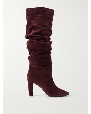 Manolo Blahnik Calassohi 90 Suede Knee Boots - Red