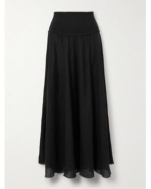 Johanna Ortiz Light And Sound Convertible Linen-Blend Maxi Skirt - Black