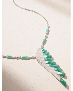 Garrard Wings Rising 18-Karat, Malachite And Diamond Necklace - Natural
