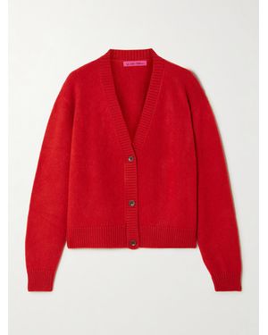 The Elder Statesman Cashmere Cropped Cardigan - Red