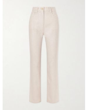 KHAITE Callum Stretch Wool And Cashmere-Blend Straight-Leg Trousers - Natural