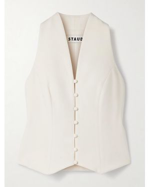 STAUD Stella Crepe Vest - Natural