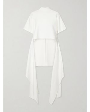 Alaïa Asymmetric Cotton-Blend Jersey T-Shirt - White