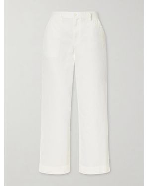 ÉTERNE Benson Cotton-Gabardine Straight-Leg Trousers - White