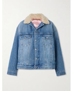Acne Studios Robert Plush-Trimmed Padded Denim Jacket - Blue