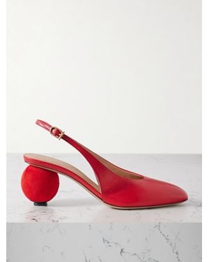 Ferragamo Tessie Slingback-Pumps Aus Leder Und Veloursleder - Rot