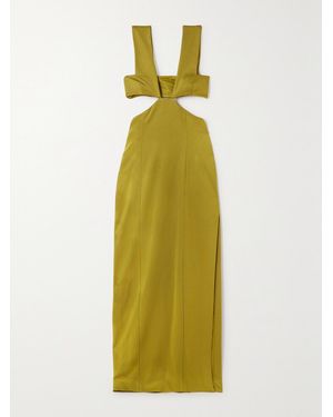 Galvan London Beverly Cutout Knitted Maxi Dress - Green