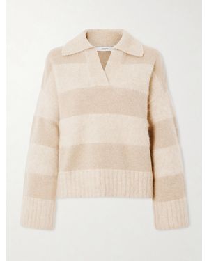 JOSEPH Gebürstetes Polohemd Mit Streifen - Natur