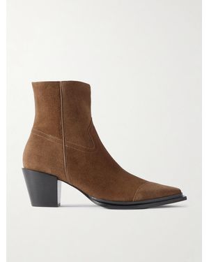 Jimmy Choo Cece 60 Ankle Boots Aus Veloursleder Mit Spitzer Kappe - Braun