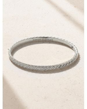 David Yurman Sculpted Cable 18-Karat Diamond Bangle - Natural