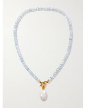 Lizzie Fortunato Collier En Plaqué Or Et Pierres Multiples Pearl Isle - Blanc