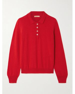 &Daughter Aoife Cashmere And Cotton-Blend Polo Jumper - Red