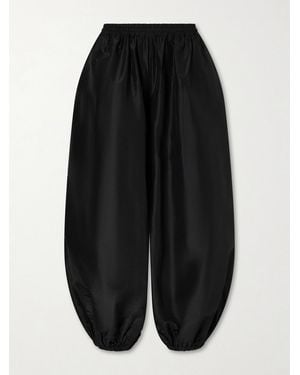 Suzie Kondi Sofia Silk-Taffeta Wide-Leg Trousers - Black